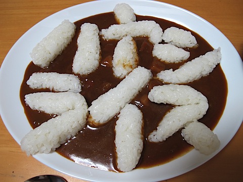 ハヤシライスと書かれたカレーライス